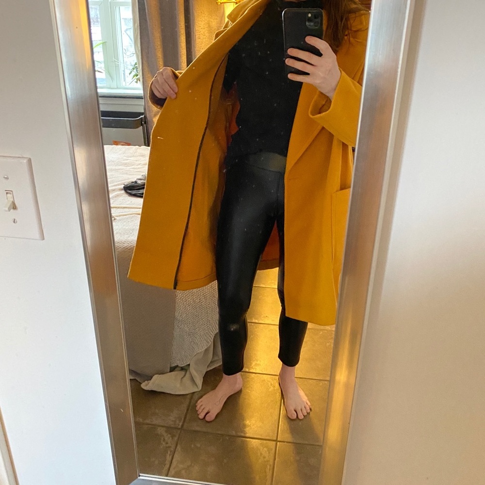 NWT - TOPSHOP Long Yellow Carly Slouch Peacoat (6) - Picture 14 of 16